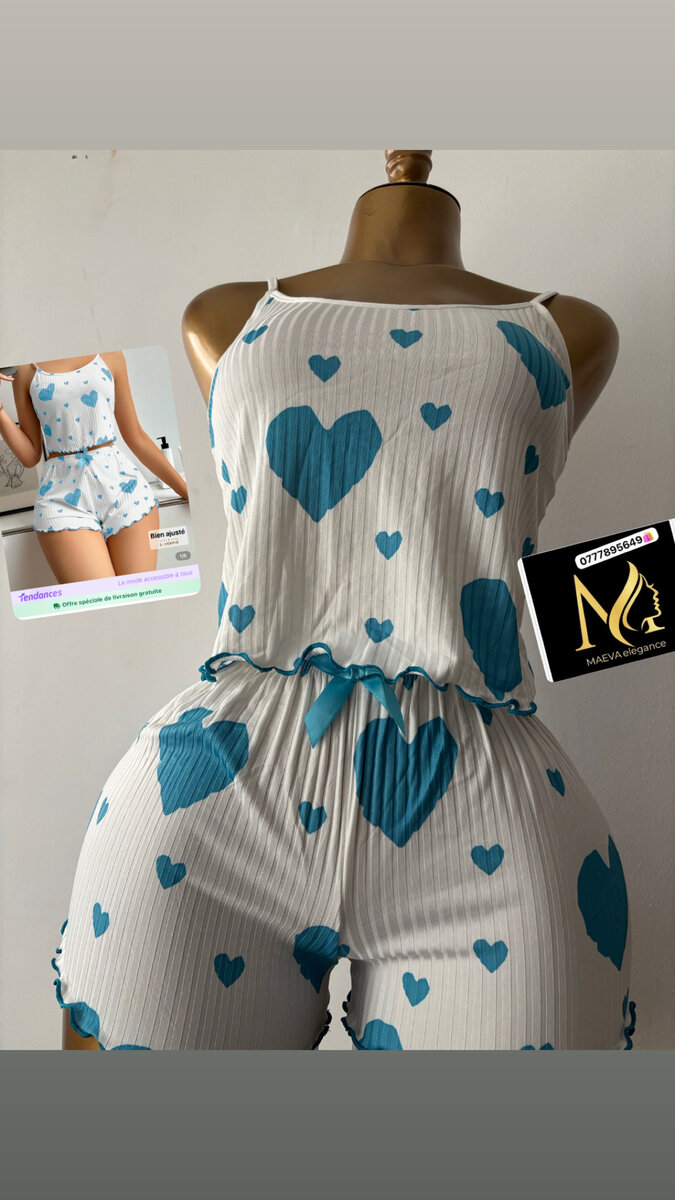 Pyjama Femme Cœur Chic