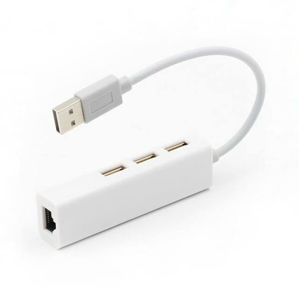 2.0 USB to LAN + 3 Ports Card Ethernet Adapter