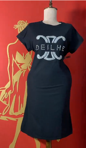 Black T-shirt dress