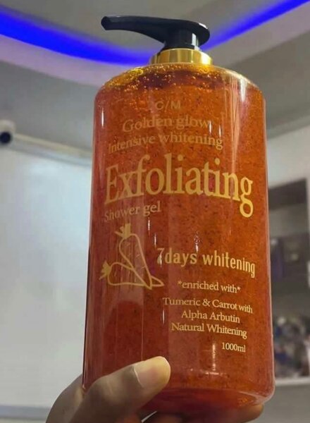 Golden glow exfoliating shower