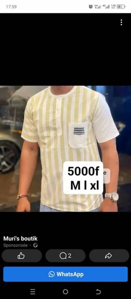 Chemise homme 100% coton