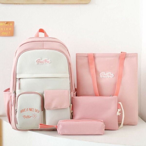 Ensemble Scolaire Sac à Dos Rose