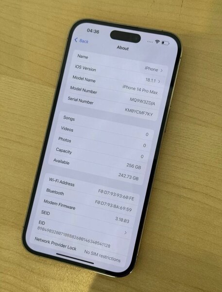 14 pro max 256gig ESIM unlock