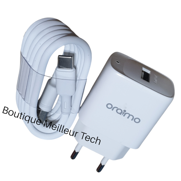 Oraimo Chargeur Type-C Gros Bout- Charge 2A - Qualité sûr