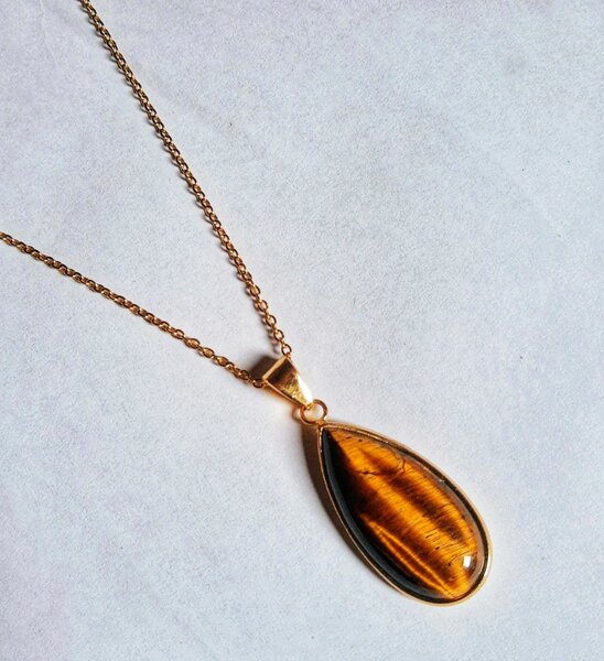 Chaîne à médaillon Œil de Tigre 