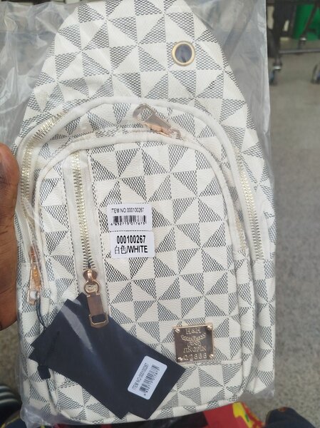 Sac à dos géométrique blanc
