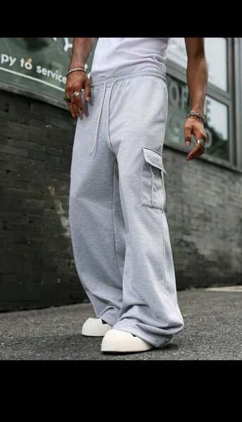 Pantalon cargo oversize gris
