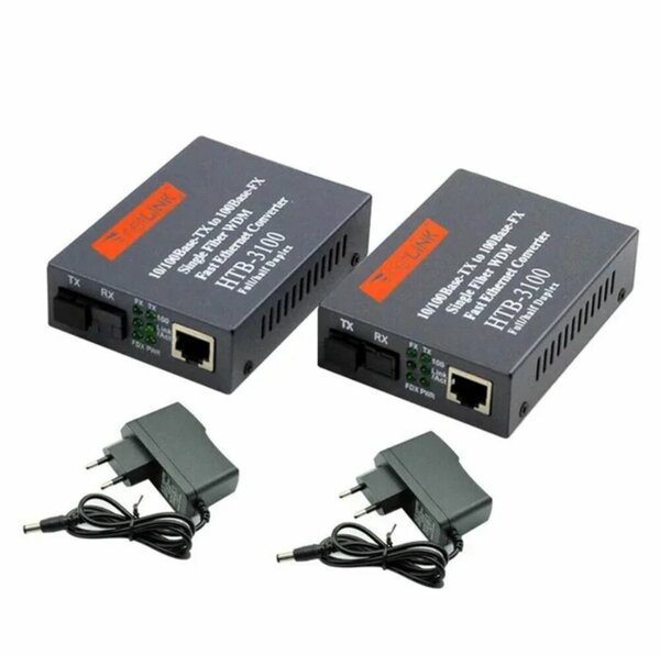 CONVERTISSEUR FIBRE 10/100 RJ45 VERS ST MULTIMODE sur 25km