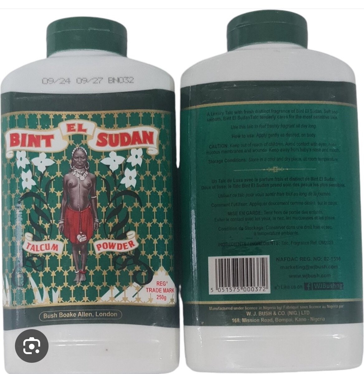 Poudre Talc Bint El Sudan 250g