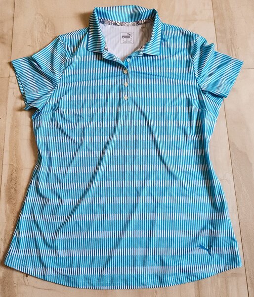 PUMA Womens Striped Polo Shirt