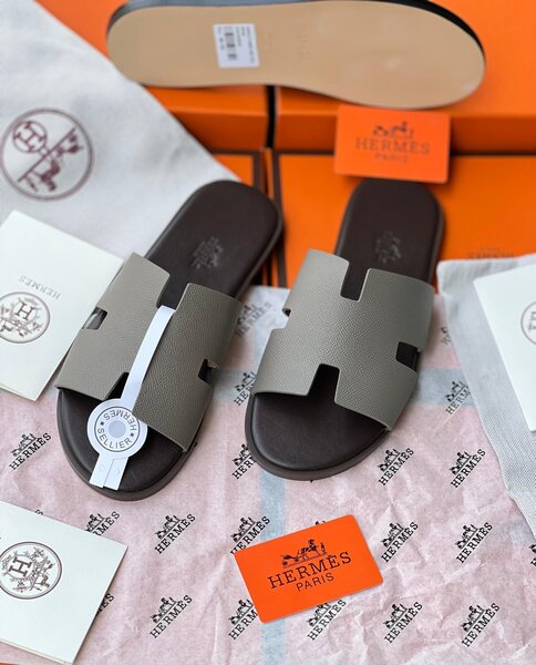 Hermes leather slides