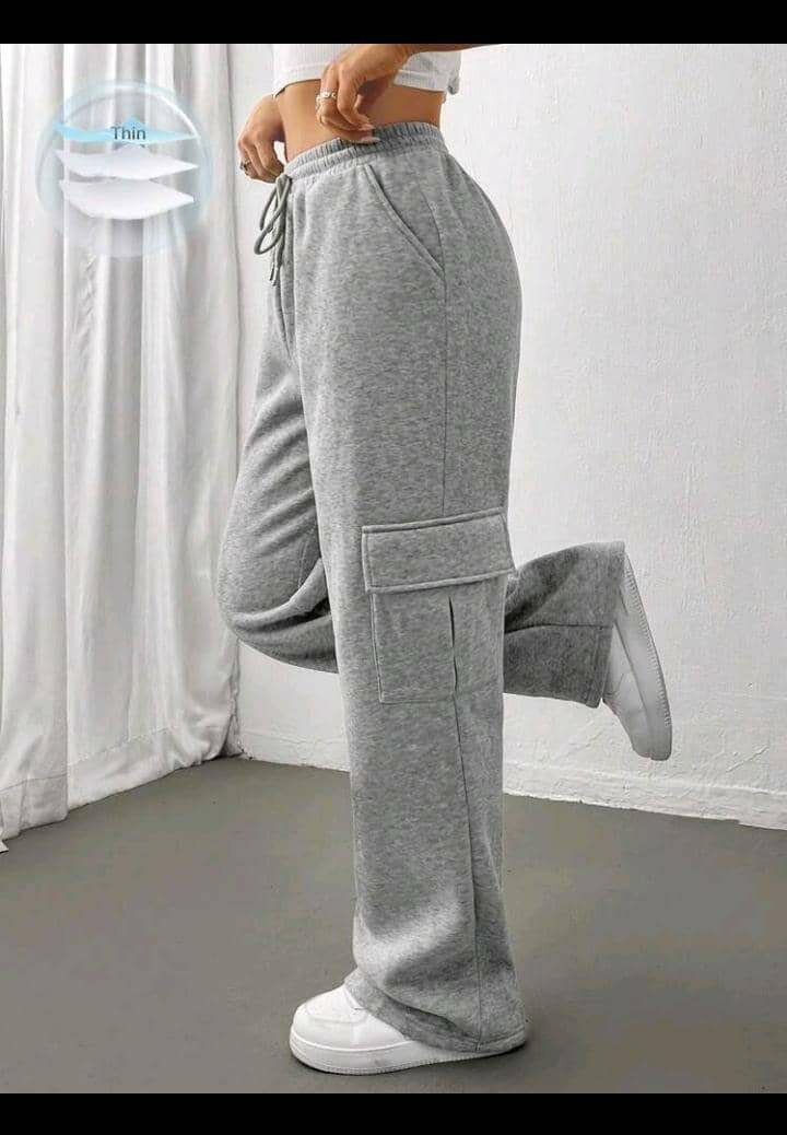 Pantalon cargo gris femme