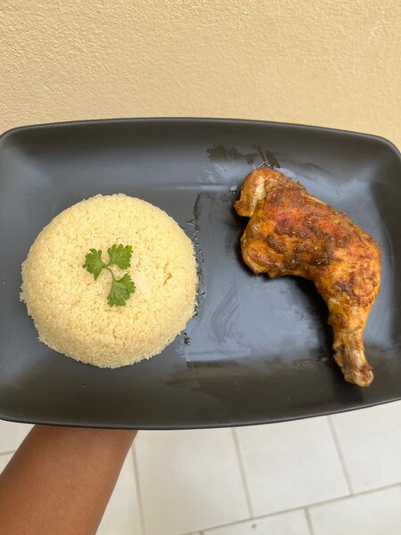 Poulet braisé ( 1/4) + Attieke