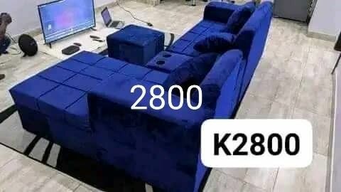 Velvet blue couch