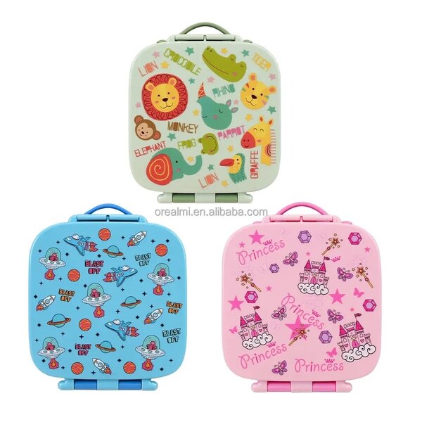 Cartoon character bento box with cutlery