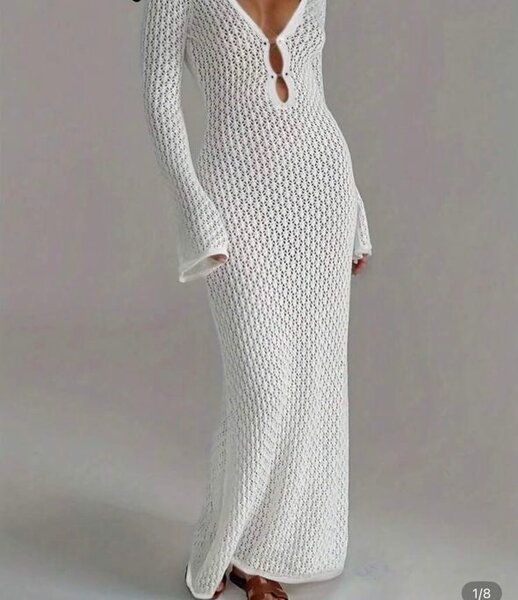 Robe longue crochet élégante