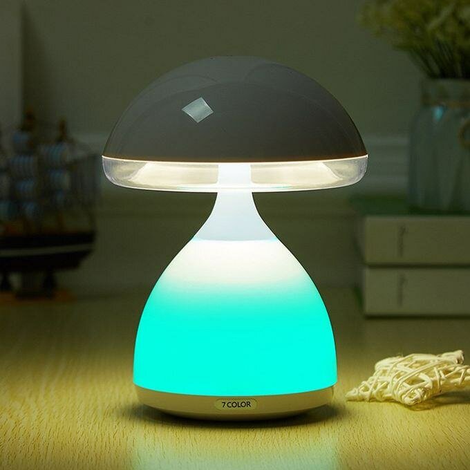 Veilleuse Colorée Champignon LED, Lampe De Table, Lampe De C