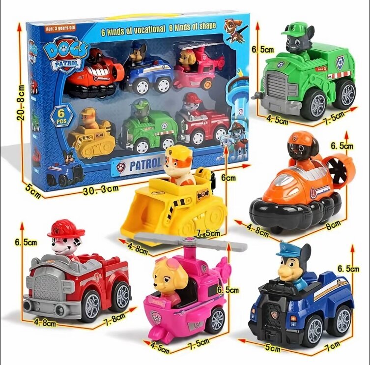 Voitures Jouets Chiots Rétractables