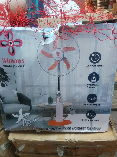 New Alman 18 Inches Rechargeable Standing Fan With Remote