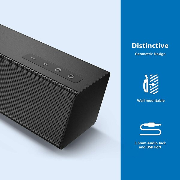 PHILIPS B5306 2.1-Channel Soundbar with Wireless Subwoofer &