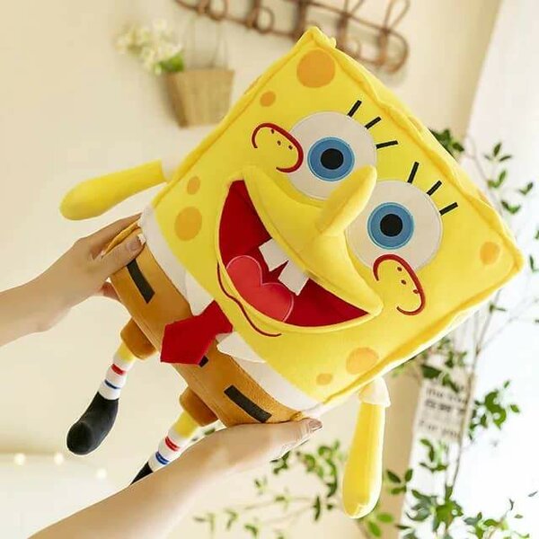 Peluche carré jaune ludique