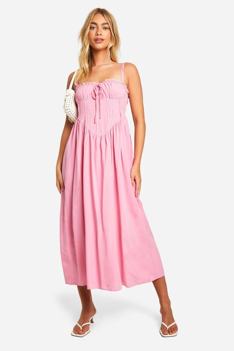 Lace Corset Midi Dress