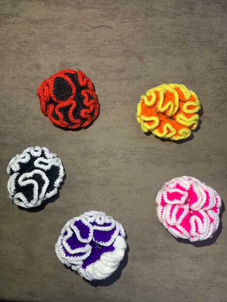 5 chouchous crochetéescolorées