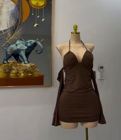 Short dress brown