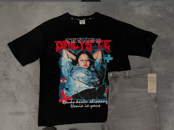 black t-shirt