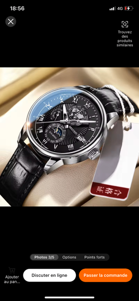Montre Luxe Homme en Cuir
