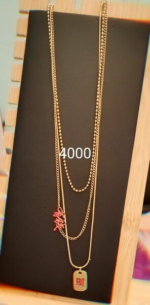 Chaine 3 en 1 acier inoxydable 18 carats