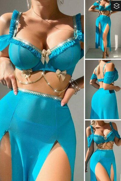 Robe de soirée sexy turquoise