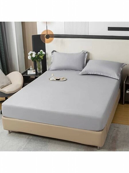 Linge de lit gris