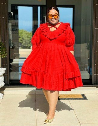 Red fluffy dress