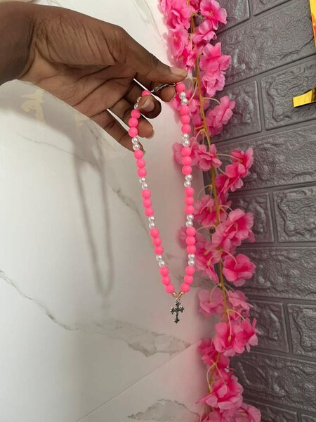 Collier rose perles