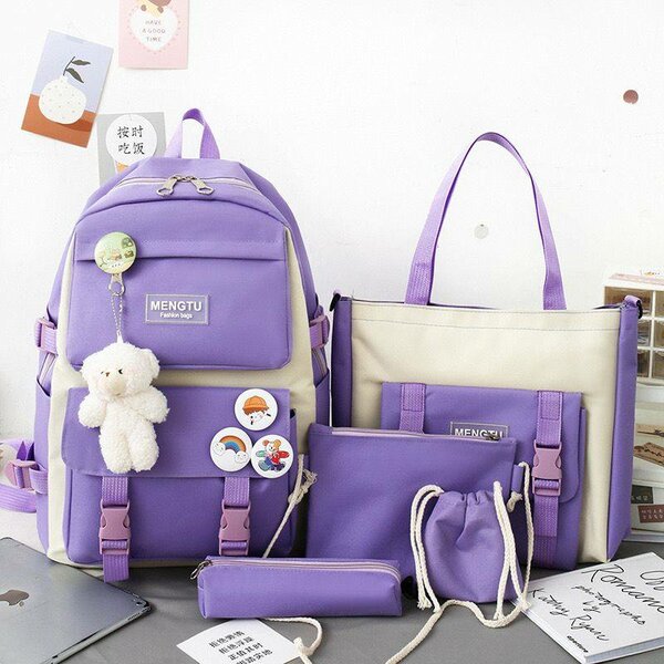 Waterproof 5 in 1 school travel backpack bag