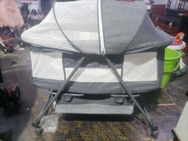 gray crib