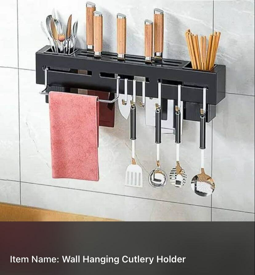 Wall hanging cutlery holder