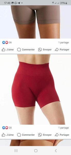 Shorts moulants taille haute femme