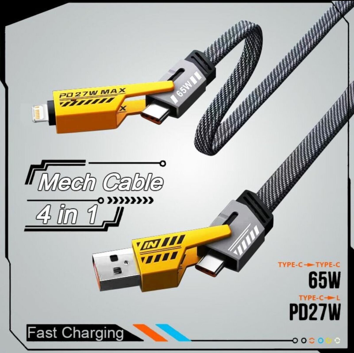65W 4-in-1 Charging Cable