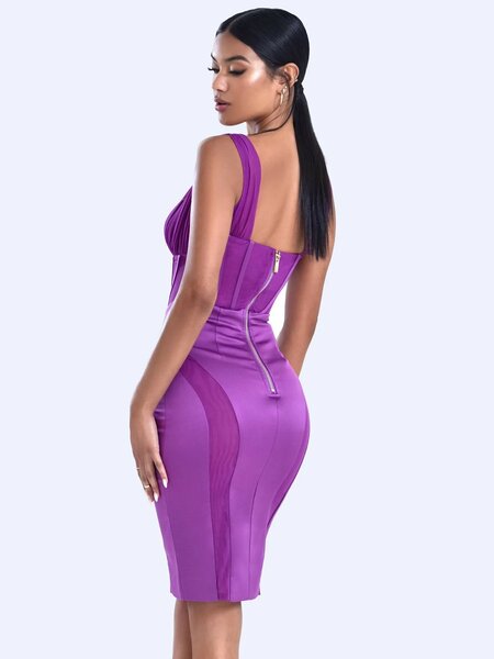 Gretta Dahlia Mesh Corset Satin Dress