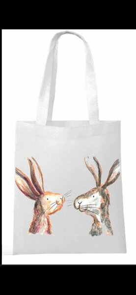 Sac fourre-tout en coton avec lapins