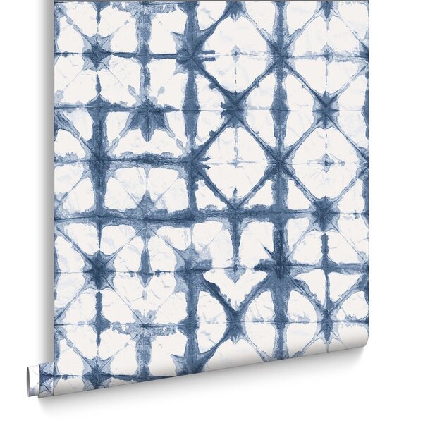 Papier peint bleu effet tie-dye