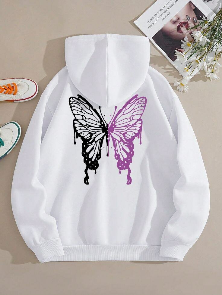 Sweat à capuche papillon mode