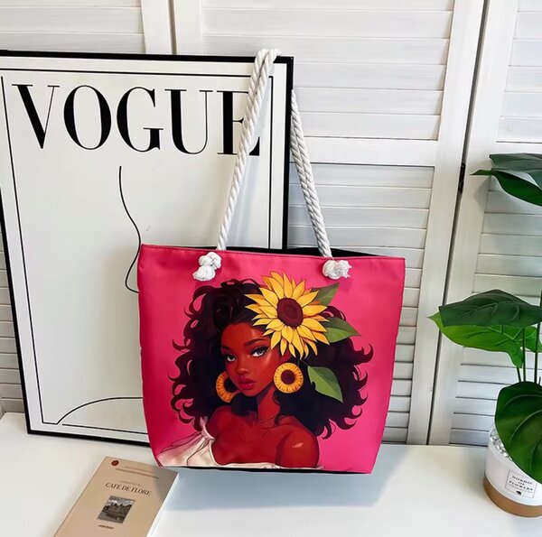 Sac cabas illustré femme