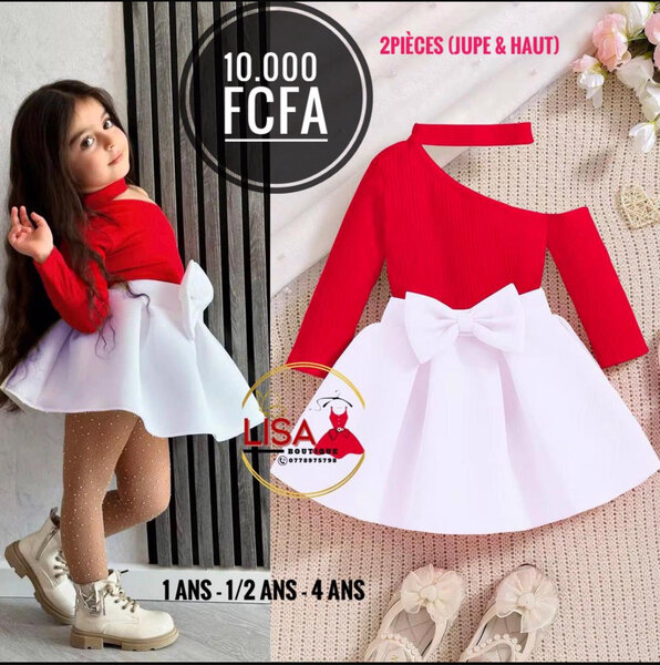Robe Enfant Rouge et Blanc