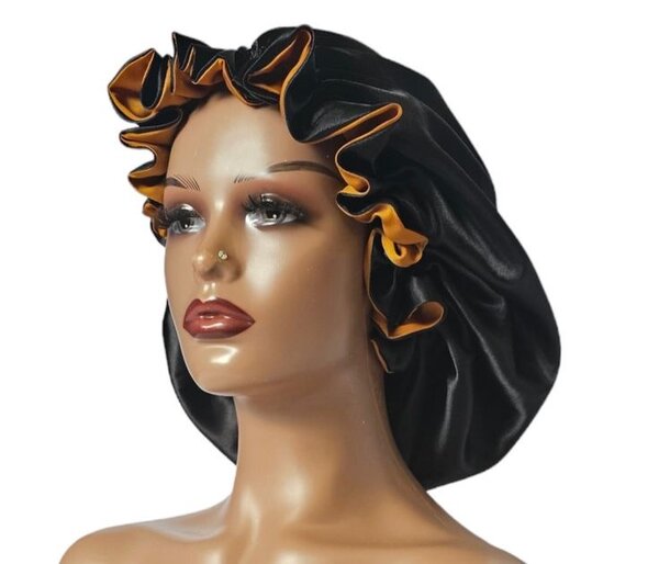 Ruffle Satin Bonnet