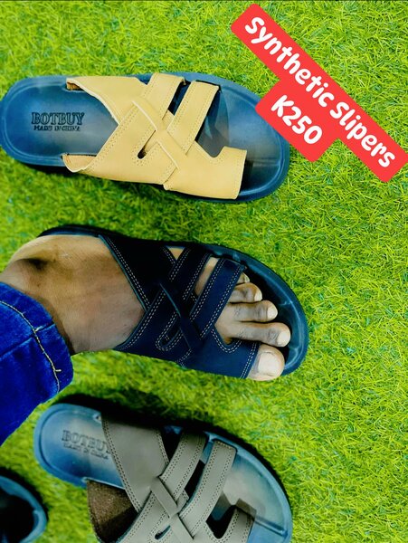 Synthetic leather slippers