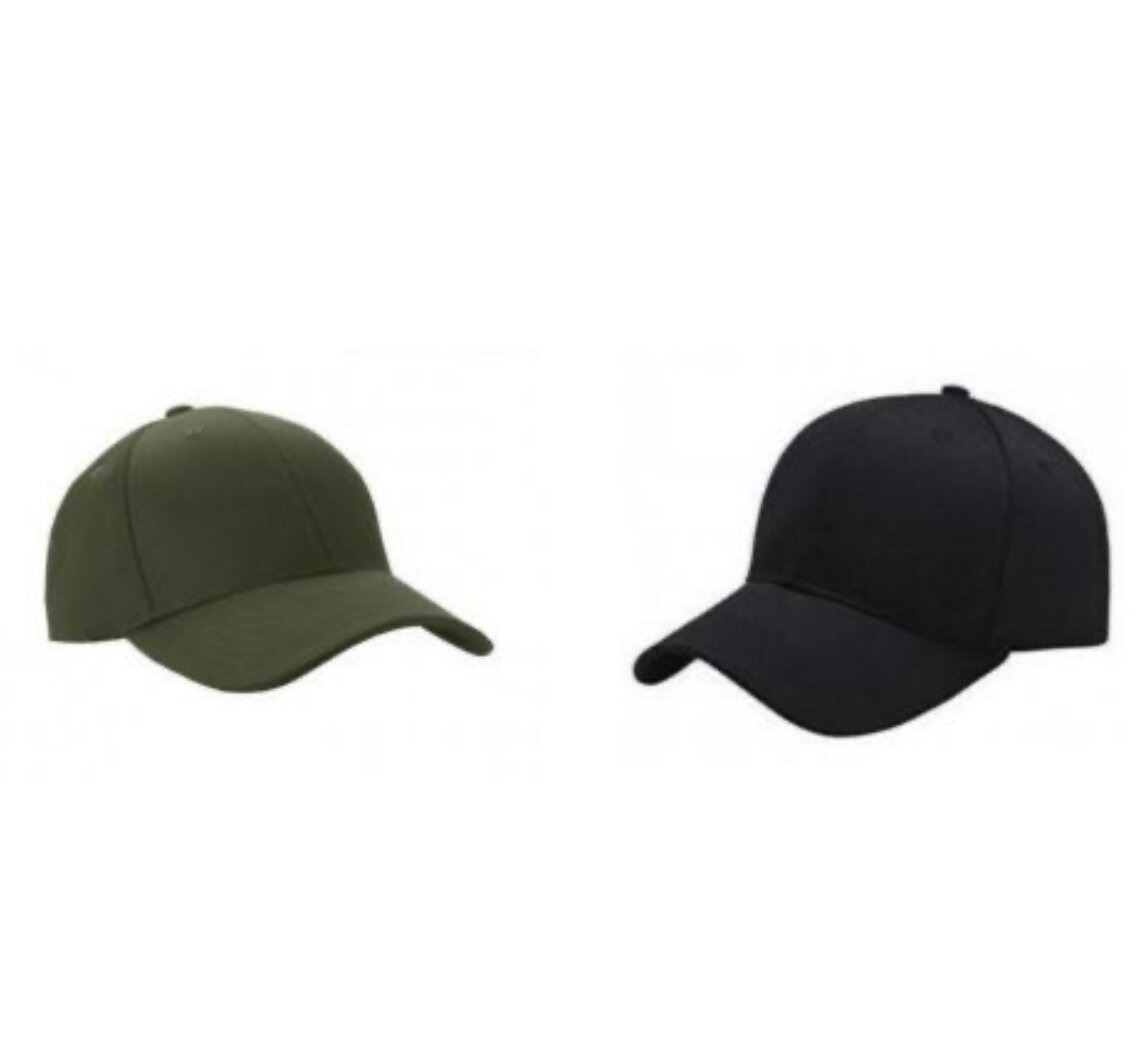Lot De 2 Casquettes - Noir,Vert Treillis.