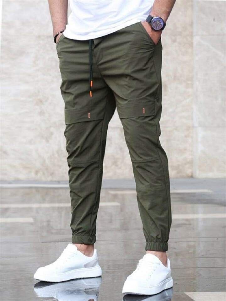 Army green jogging pants